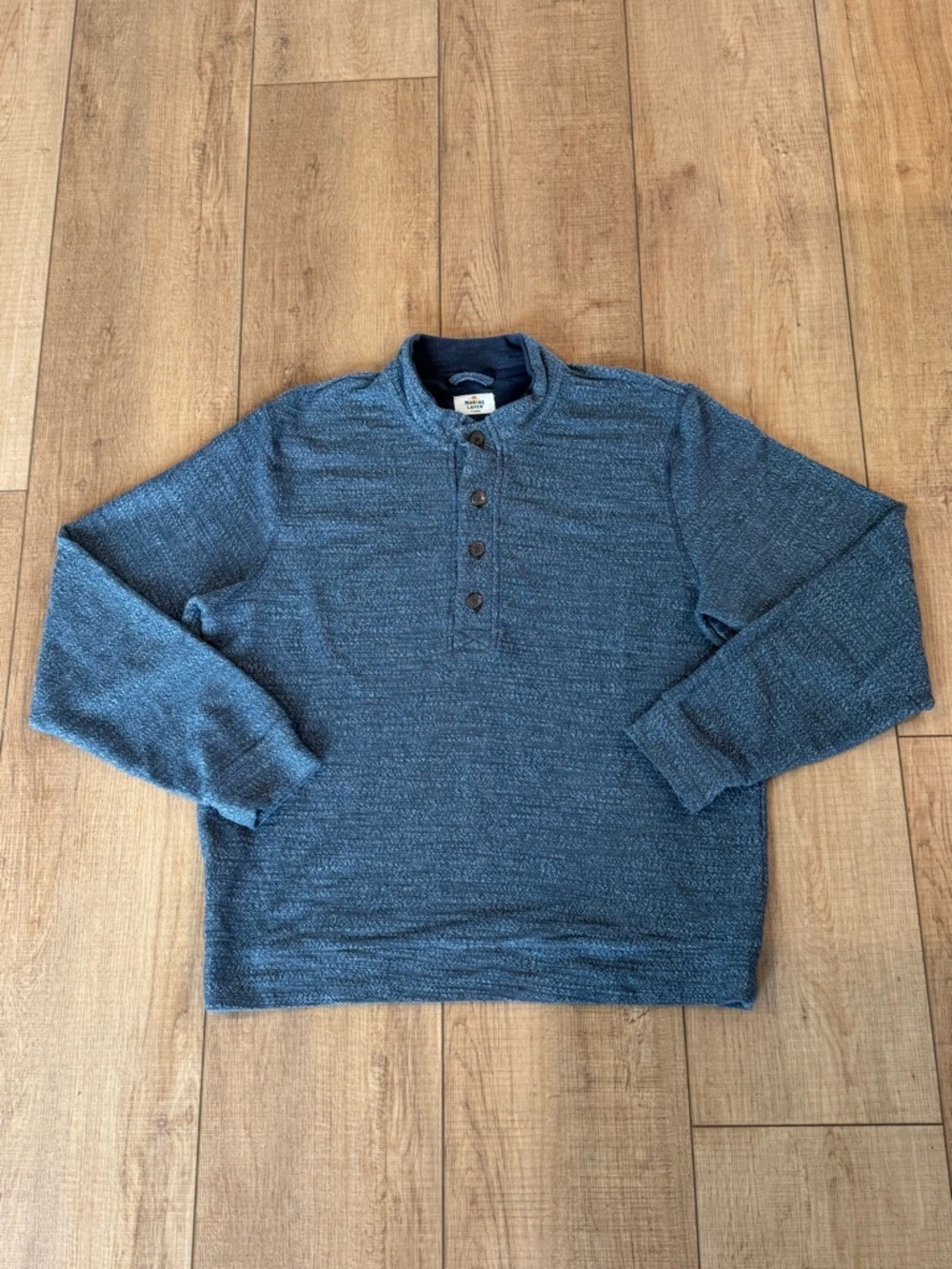Marine Layer Gray / Blue Knit Henley (Men’s XL)